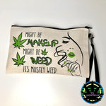 Mostly Weed Funny Makeup Bag (6230788374680)