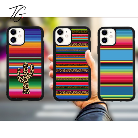 Serape Print Variations Rubber iPhone Case (5800291631256)