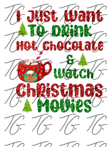 SUBLIMATION PRINT - Hot Chocolate and Christmas Movies (7077416009880)